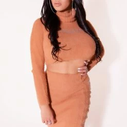 WOMENS DRESSES EFFIE SKIRT SET - BROWN Best Seller