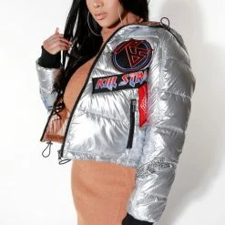 WOMENS OUTERWEAR ZENNI PUFFER JACKET-SILVER Best Seller