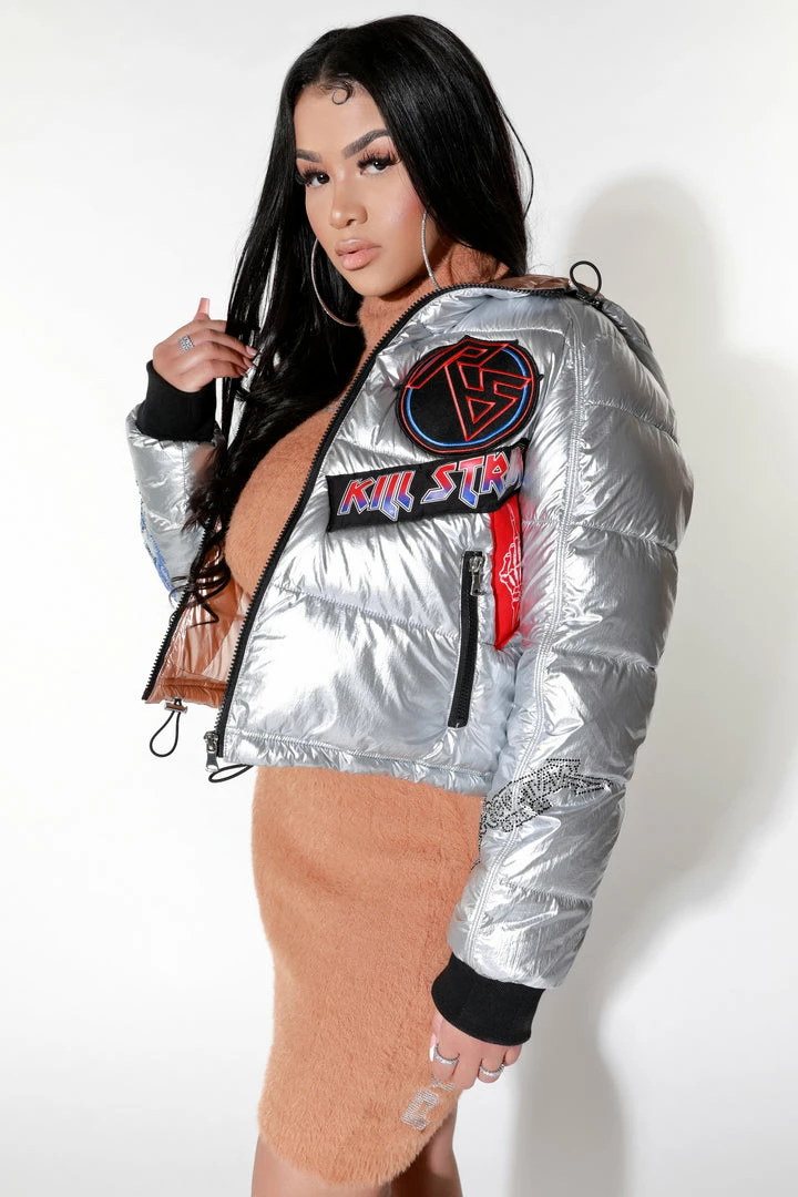 Cheapest 😉 WOMENS OUTERWEAR ZENNI PUFFER JACKET-SILVER Best Seller 🤩 2 WOMENS OUTERWEAR ZENNI PUFFER JACKET-SILVER Best Seller