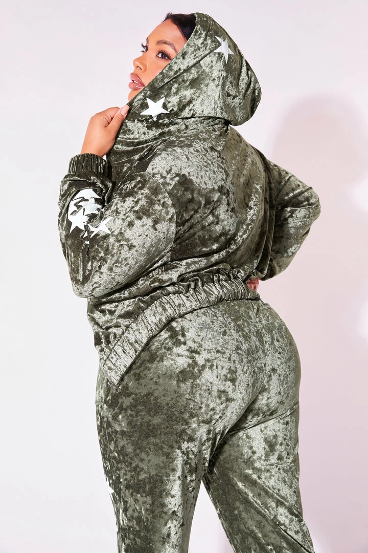 Hot Sale 🎁 WOMENS TRACK SETS STARGIRL-C MATCHING PANT SET-OLIVE 👏 7 WOMENS TRACK SETS STARGIRL-C MATCHING PANT SET-OLIVE