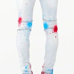 MENS JEANS SABLE PRINTED JEAN-RED