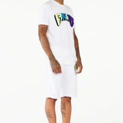 MENS SHORTS Denim JACOB SHORT-WHITE