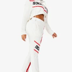 WOMENS TRACK SETS NICKI HOODIE SET - WHITE