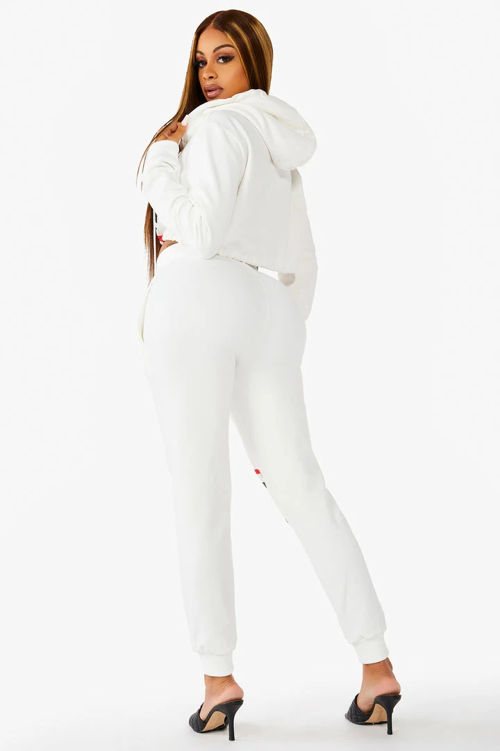 Brand new 👏 WOMENS TRACK SETS NICKI HOODIE SET - WHITE 👍 3 WOMENS TRACK SETS NICKI HOODIE SET - WHITE