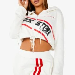 Brand new 👏 WOMENS TRACK SETS NICKI HOODIE SET - WHITE 👍 15 WOMENS TRACK SETS NICKI HOODIE SET - WHITE