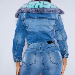 WOMENS JACKETS ADONYSS DENIM JACKET-MED. WASH