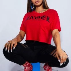 WOMENS TEES Best Seller ANGEL TEE-RED