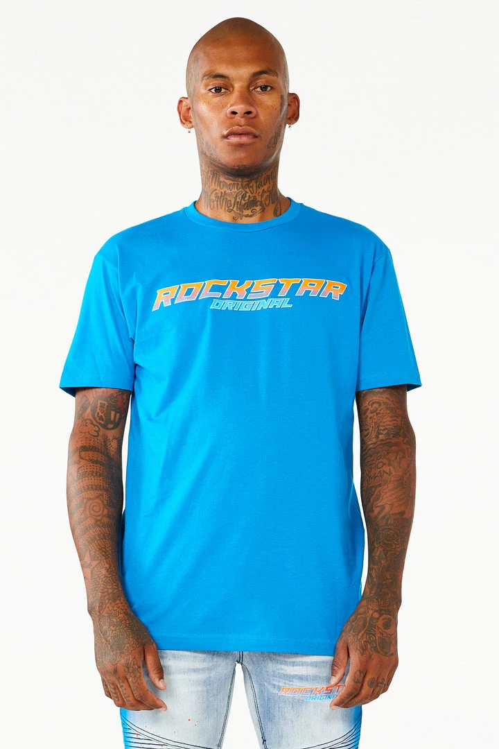 Cheap 🔥 MENS TEES Tops BRUM PRINTED T-SHIRT-LT BLUE ⌛ 1 MENS TEES Tops BRUM PRINTED T-SHIRT-LT BLUE