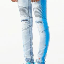 MENS JEANS Denim BRUM PRINTED JEAN-LT BLUE