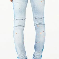MENS JEANS Denim BRUM PRINTED JEAN-LT BLUE