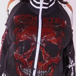 WOMENS TRACK SETS SKULL TRACKSET-BLACK/WHITE