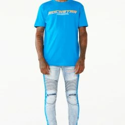 MENS JEANS Denim BRUM PRINTED JEAN-LT BLUE