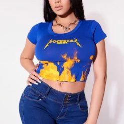 WOMENS TEES MILLIE TEE - ROYAL BLUE