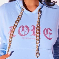 WOMENS HOODIES & SWEATSHIRTS Best Seller CHER HOODIE-BLUE