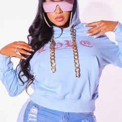 WOMENS HOODIES & SWEATSHIRTS Best Seller CHER HOODIE-BLUE