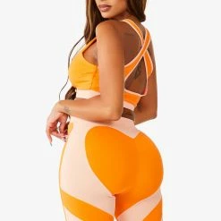 WOMENS ACTIVE SHORT SETS BIANCA ACTIVE BIKER SET - ORANGE