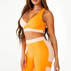 WOMENS ACTIVE SHORT SETS BIANCA ACTIVE BIKER SET - ORANGE