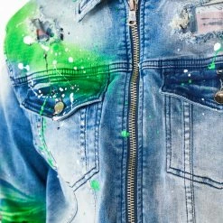 MENS DENIM JACKETS BLINK PAINTER JACKET- GREEN