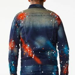 MENS DENIM JACKETS BLINK PAINTER JACKET- ORANGE