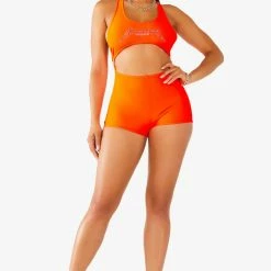 WOMENS ROMPERS & JUMPSUITS LEAH ROMPER - ORANGE Best Seller