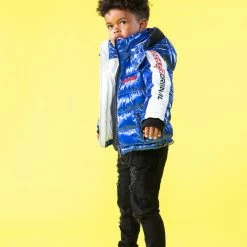 BOYS OUTERWEAR Kids Metallic Royal Blue Alasia Puffer Jacket
