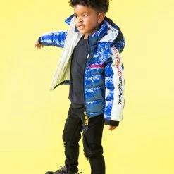 BOYS OUTERWEAR Kids Metallic Royal Blue Alasia Puffer Jacket