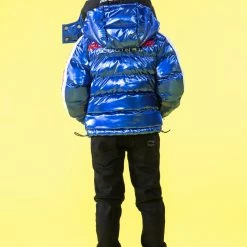 BOYS OUTERWEAR Kids Metallic Royal Blue Alasia Puffer Jacket