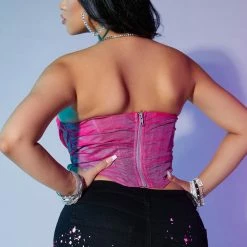 WOMENS TOPS MARIE STRAPLESS TOP-FUCHSIA