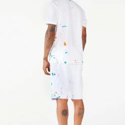 MENS SHORT SETS Track Sets RANDALL CRYSTAL LIGHTING SHORT SET-WHITE