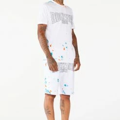 MENS SHORT SETS Track Sets RANDALL CRYSTAL LIGHTING SHORT SET-WHITE