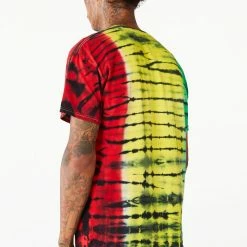 MENS TEES RASTA TIE DYE T-SHIRT- GREEN COMBO