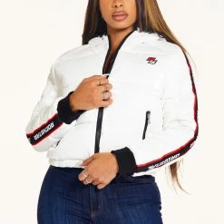 Brand new ✔️ WOMENS OUTERWEAR JACKEY PUFFER JACKET - WHITE 👍 8 WOMENS OUTERWEAR JACKEY PUFFER JACKET - WHITE
