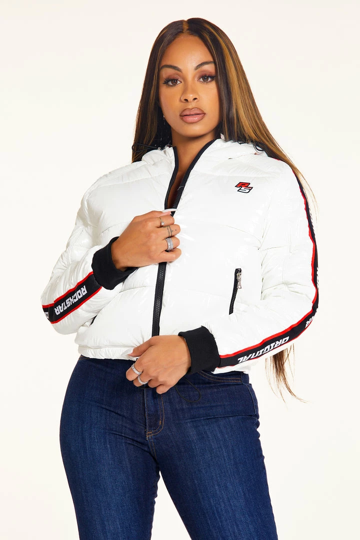 Brand new ✔️ WOMENS OUTERWEAR JACKEY PUFFER JACKET - WHITE 👍 3 WOMENS OUTERWEAR JACKEY PUFFER JACKET - WHITE