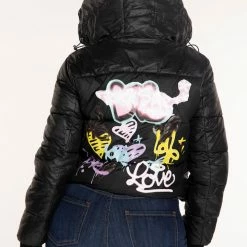 WOMENS OUTERWEAR Best Seller LOVERGIRL PUFFER JACKET-BLACK