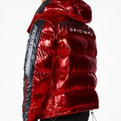 MENS OUTERWEAR Metallic Red Alasia Puffer Jacket
