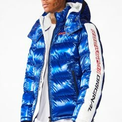 MENS OUTERWEAR Jackets & Outerwear Metallic Royal Blue Alasia Puffer Jacket