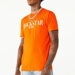 MENS TEES OCTAVIO PRINTED T-SHIRT- ORANGE