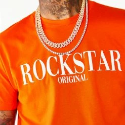 MENS TEES OCTAVIO PRINTED T-SHIRT- ORANGE