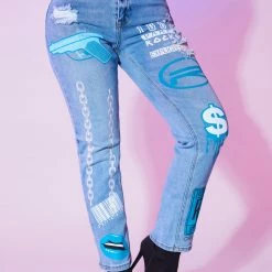 WOMENS JEANS RUBI ROSE FETTI JEAN - BLUE