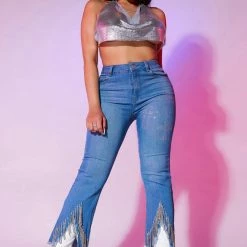 WOMENS JEANS RUBI ROSE TRAP JEAN-LIGHT WASH Best Seller