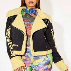 WOMENS JACKETS Best Seller LIA JACKET - BLACK/YELLOW