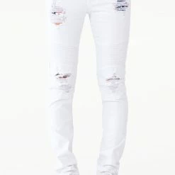 MENS JEANS OSCAR SIGNATURE BIKER JEAN-WHITE