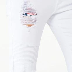 MENS JEANS OSCAR SIGNATURE BIKER JEAN-WHITE