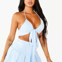 WOMENS DRESSES JANIE SKIRT SET - BABY BLUE