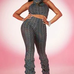 WOMENS DRESSES Best Seller REMI MATCHING PANT SET-BLACK