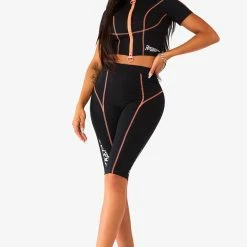 WOMENS ACTIVE SHORT SETS NERIAH ACTIVE BIKER SET - BLACK