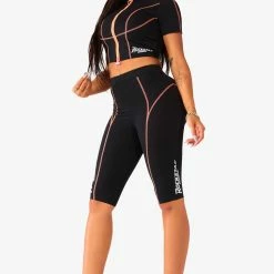 WOMENS ACTIVE SHORT SETS NERIAH ACTIVE BIKER SET - BLACK