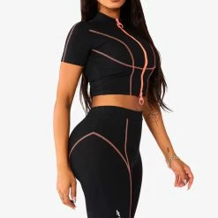 WOMENS ACTIVE SHORT SETS NERIAH ACTIVE BIKER SET - BLACK