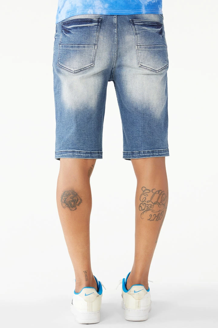New ๐งจ MENS SHORTS Denim LANDO PRINTED SHORT- DARK WASH ๐ 5 MENS SHORTS Denim LANDO PRINTED SHORT- DARK WASH