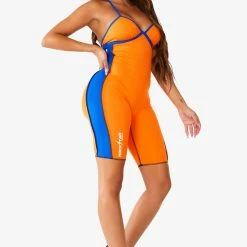 WOMENS ROMPERS & JUMPSUITS HAYDEN ROMPER - ORANGE/ROYAL Best Seller
